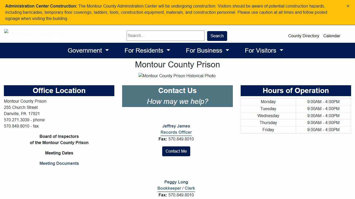 Montour County PA - Prison